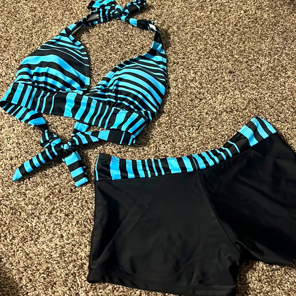 bathing suit top and shorts set